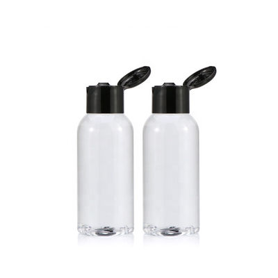 Transparante Samendrukkingstype 100ml Flip Top Plastic Bottles With Zwarte Kappen