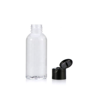 Transparante Samendrukkingstype 100ml Flip Top Plastic Bottles With Zwarte Kappen
