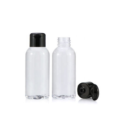 Transparante Samendrukkingstype 100ml Flip Top Plastic Bottles With Zwarte Kappen